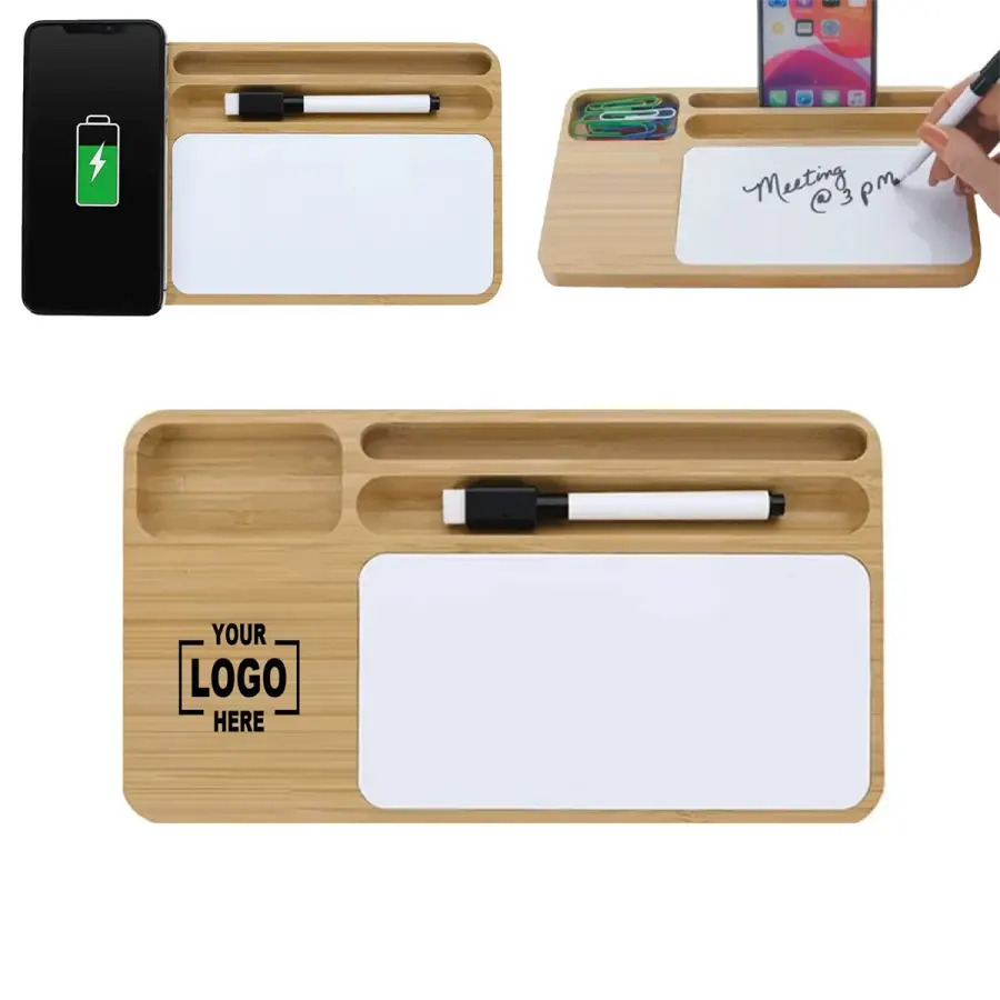 15W Bamboo Wireless Fast Charging w/ Marker Pen