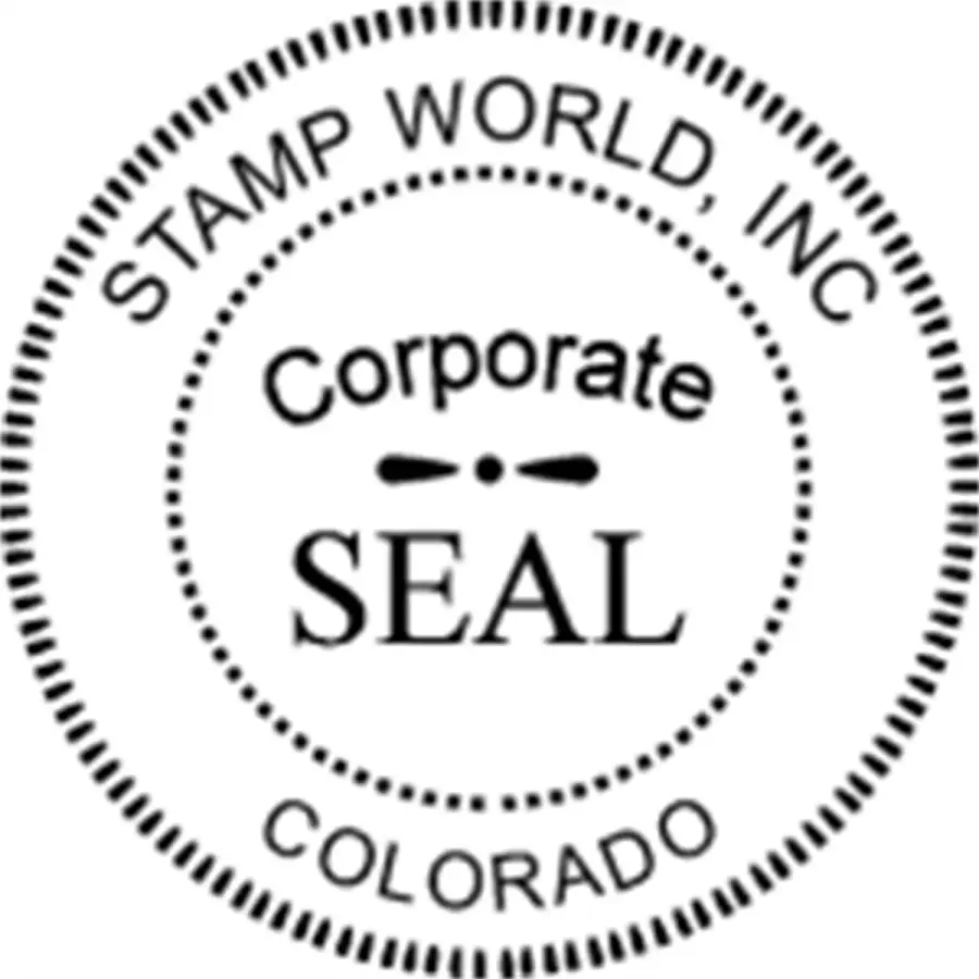 2" - Rubber Stamp Seal- Corporate - Self Inking in Black