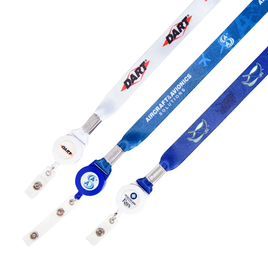 3/4" Dye Sublimated Lanyard with Badge Reel Combo