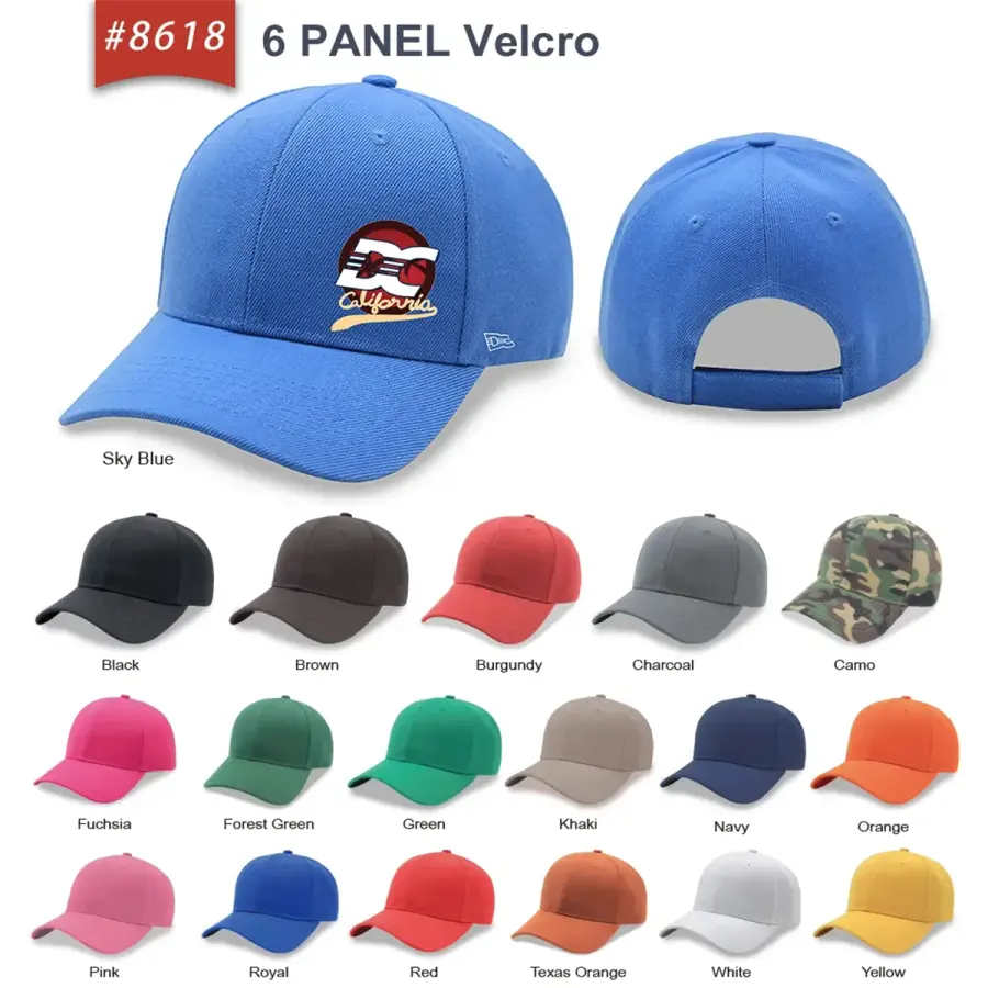 6 Panel Poly Twill Baseball Cap