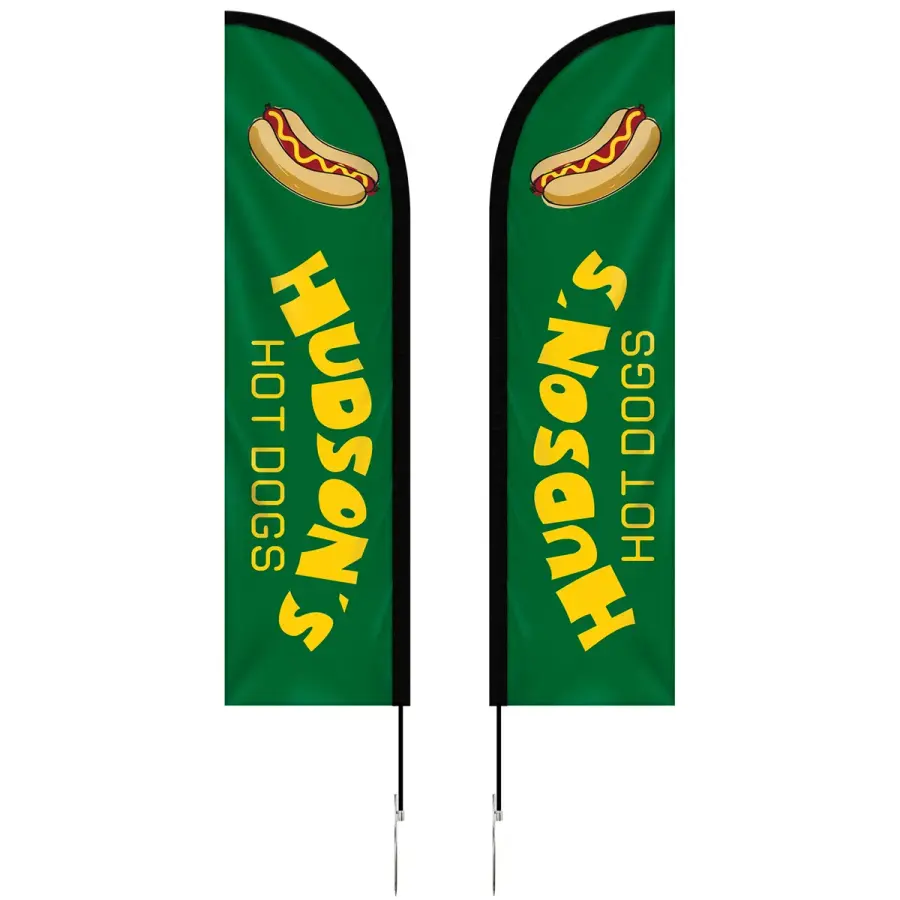 8' Double Sided Portable Half Drop Banner w/ Hardware Set