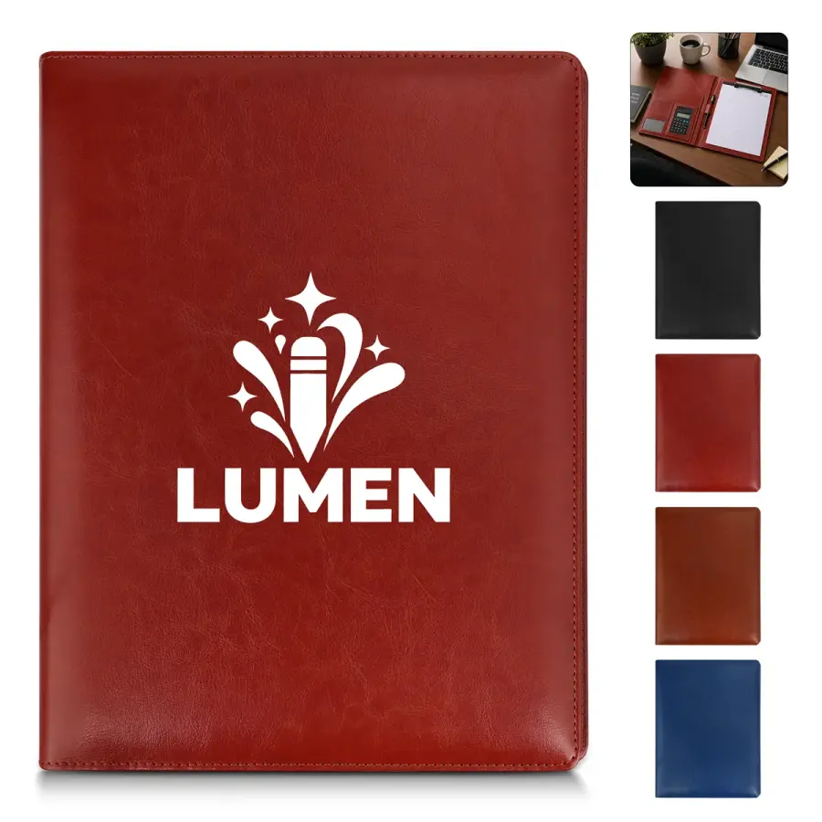 A4 PU Leather Business Padfolio With Calculator&Pen