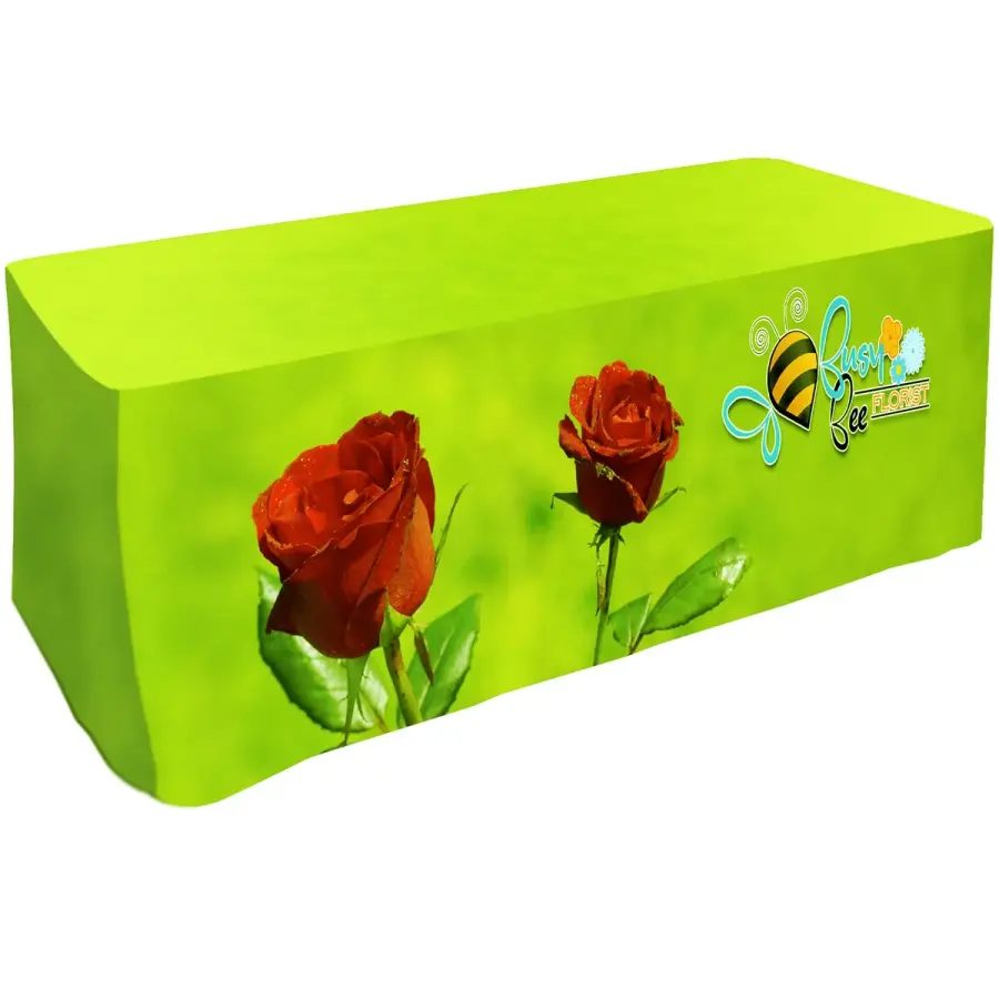All Over Full Color Table Cover - Fitted Poly 3-Sided, 6'