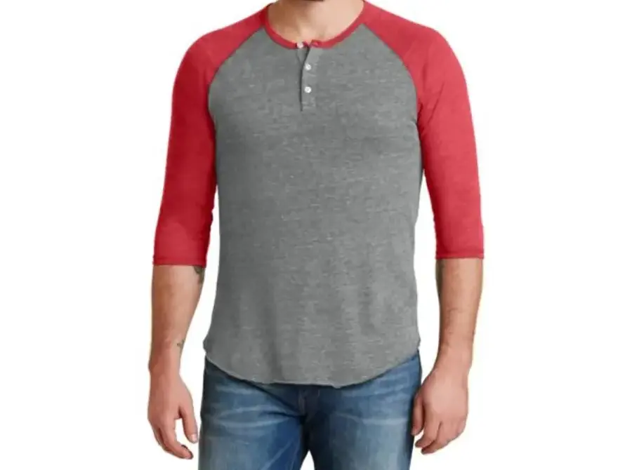 Alternative Eco-Jersey 3/4-Sleeve Raglan Henley