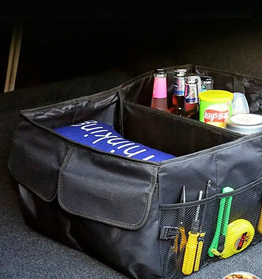 Car Trunk Organizer Storage in Black