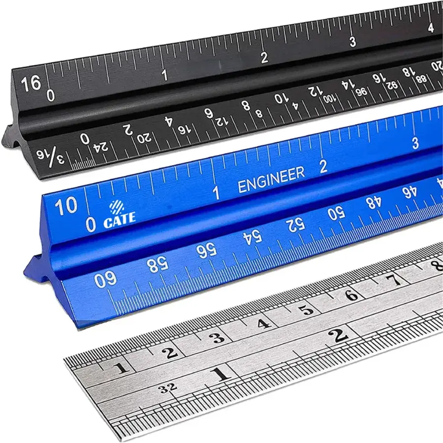 Aluminum Architectural Scale Triangle Drafting Ruler