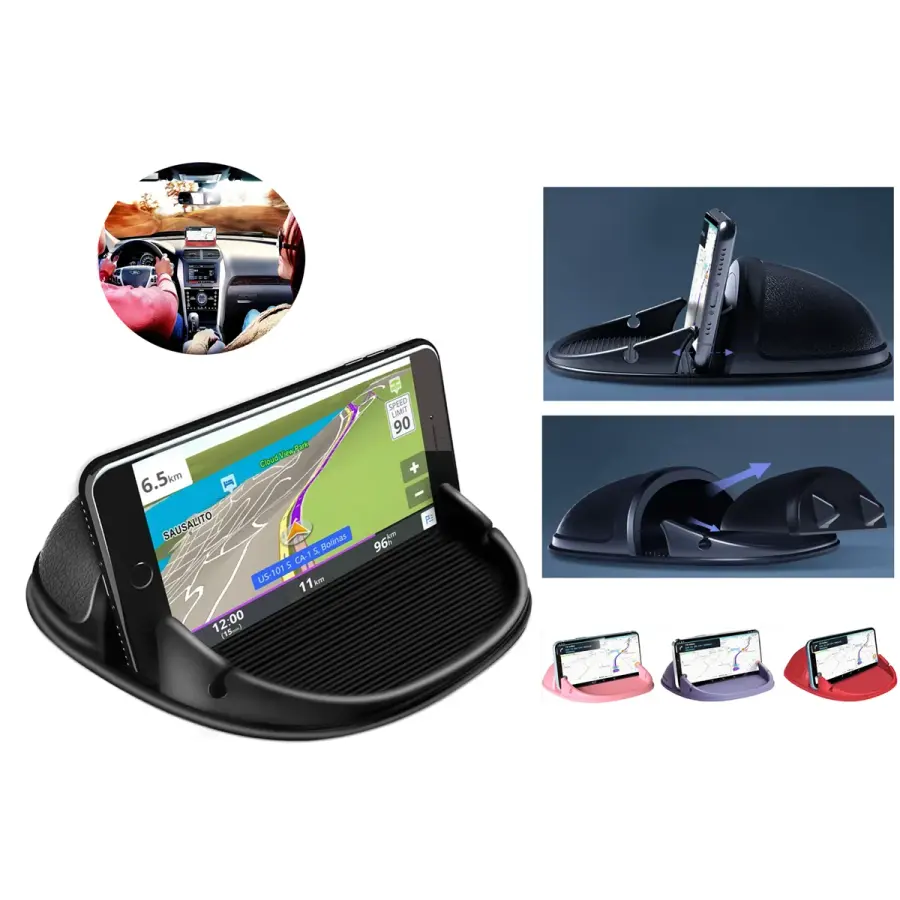 Anti-Slip Silicone Car Phone Holder in Black