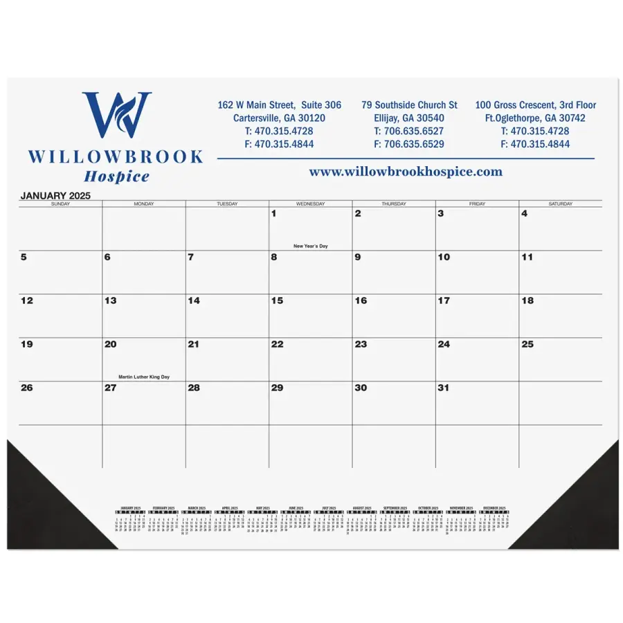 Calendar Desk Pad in Black