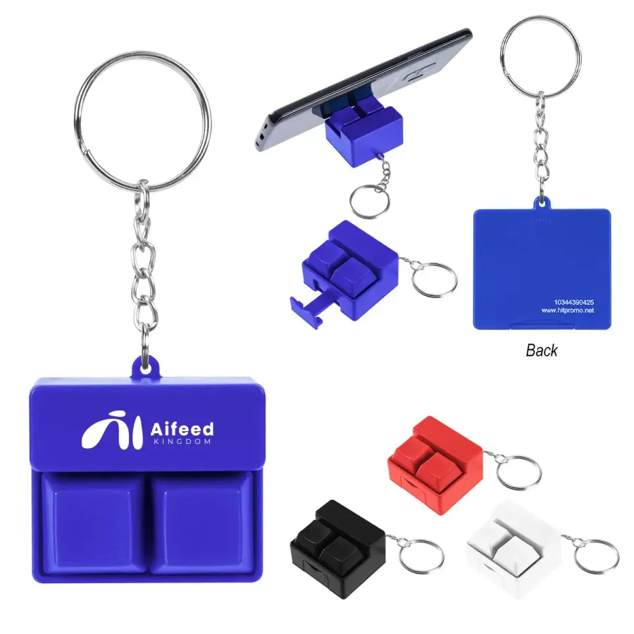 Click Fidget Keychain With Phone Stand