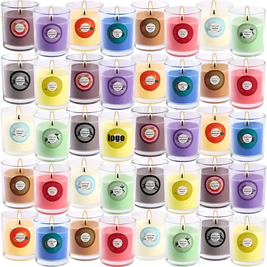 Colorful Candles Glass Cups Aromatherapy