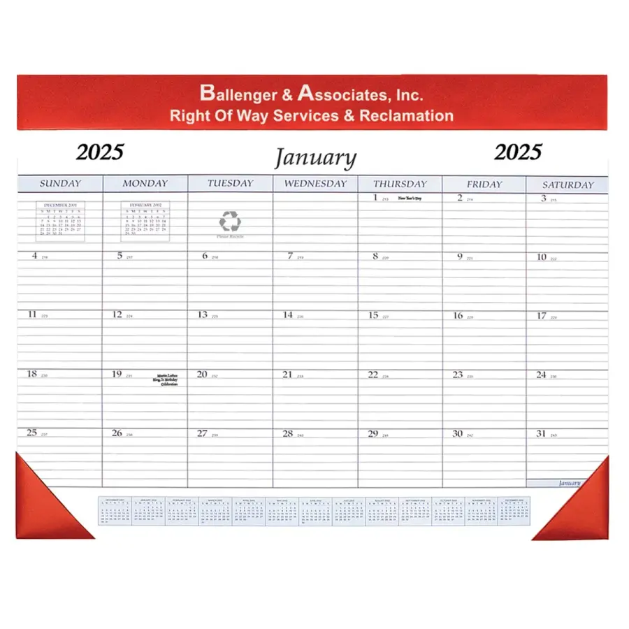 Desk Pad Calendar - Leatherette