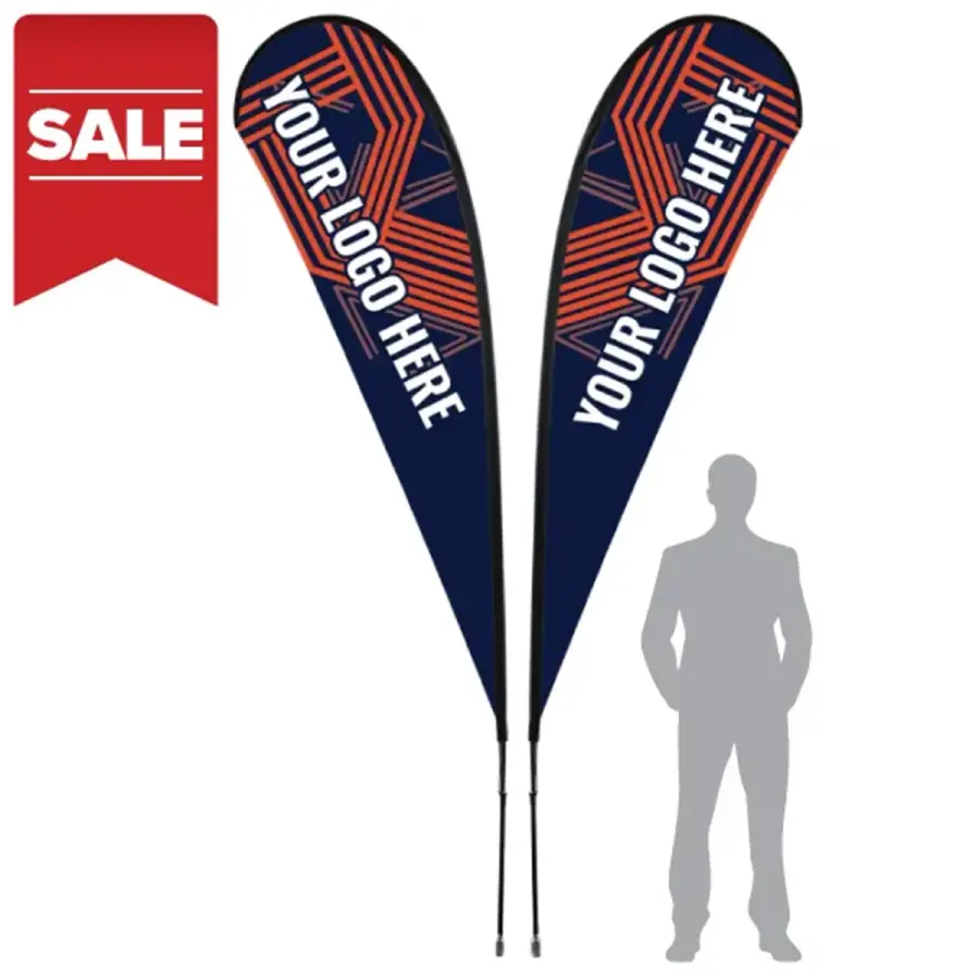 Double Sided Printed Teardrop Flag W/ Heavy Duty Pole