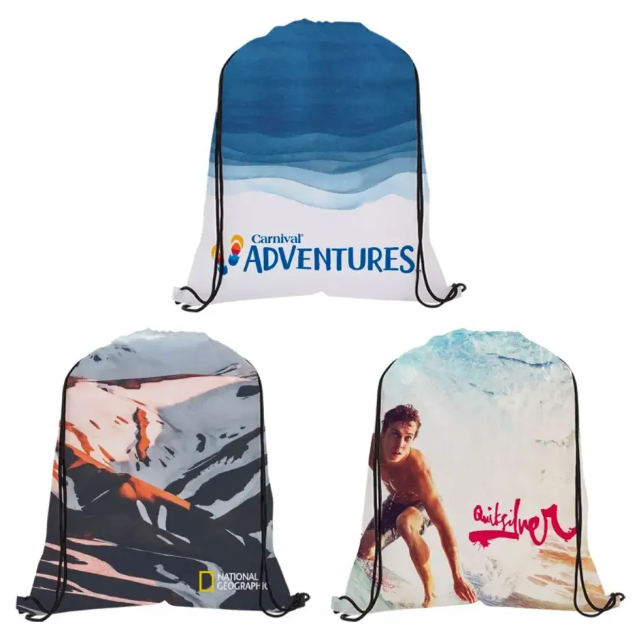 Dye-Sublimated Drawstring Backpack in White