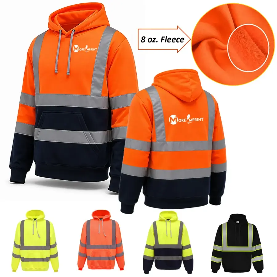 High Vis Safety Hoodie Anti Pilling ANSI Class 3