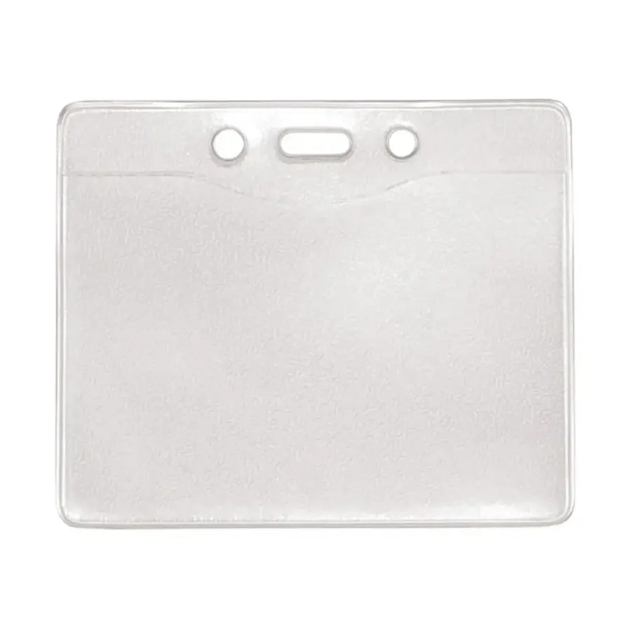 Horizontal Clear Vinyl Badge Holder (Blank)