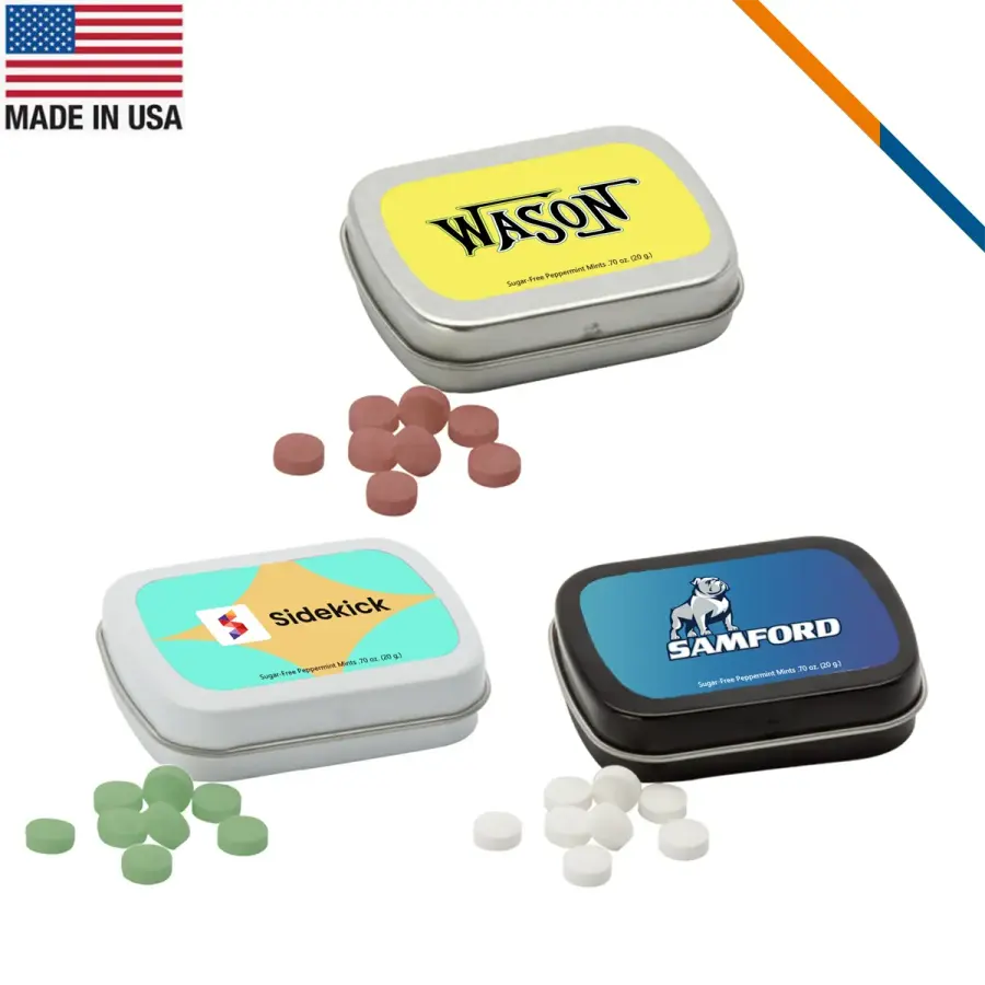 Kael Small Rectangular Hinged Tin Sugar Free Mints