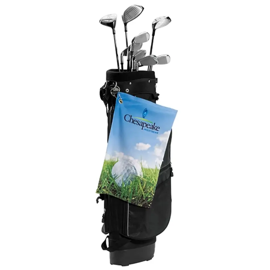 Microfiber Velour Golf Towel (Upper Left Hook & Grommet) in Multi color