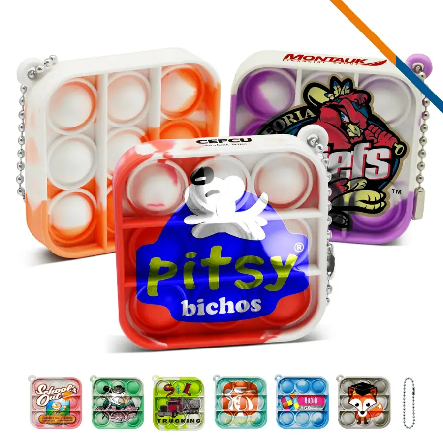 Mini Square Bubble Fidget Keychain