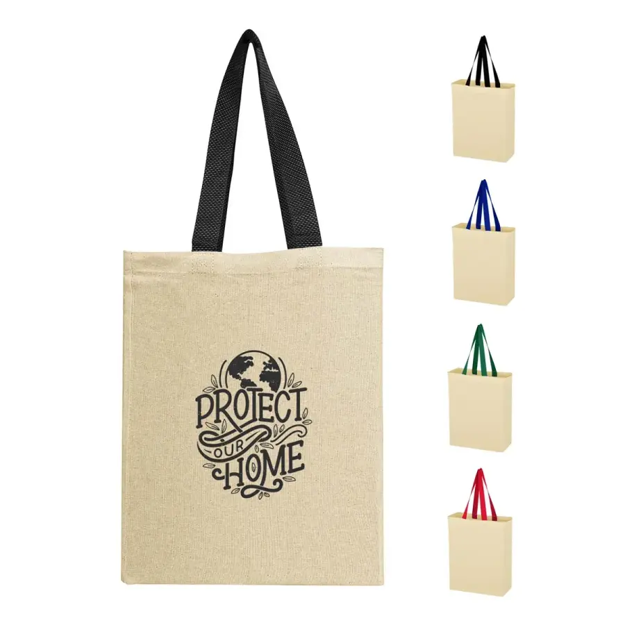 Natural Cotton Canvas Recycled Grocery Tote Bag
