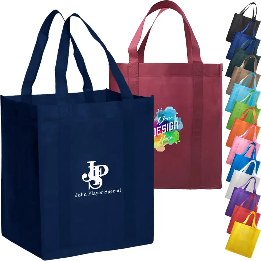 Non-Woven Reusable Gusset Tote Bag USA Decorated (13x10x15)