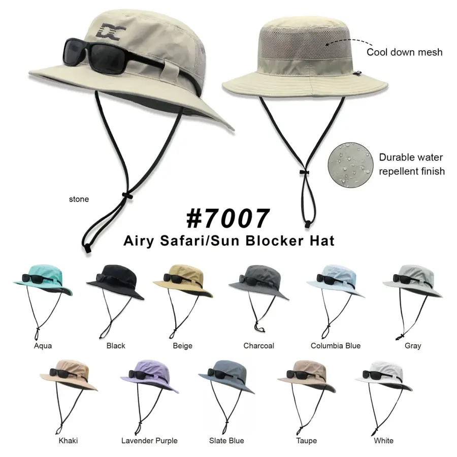 Performance Airy Safari Hat with perforated mesh
