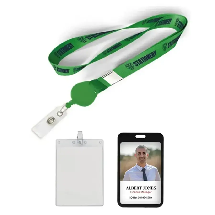 Polyester/Badge Reel Lanyard Combo-B