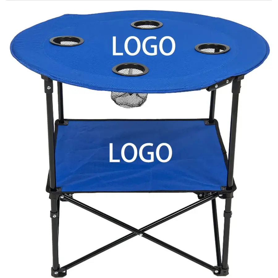 Round Lightweight Fabric Portable Folding Beach Table