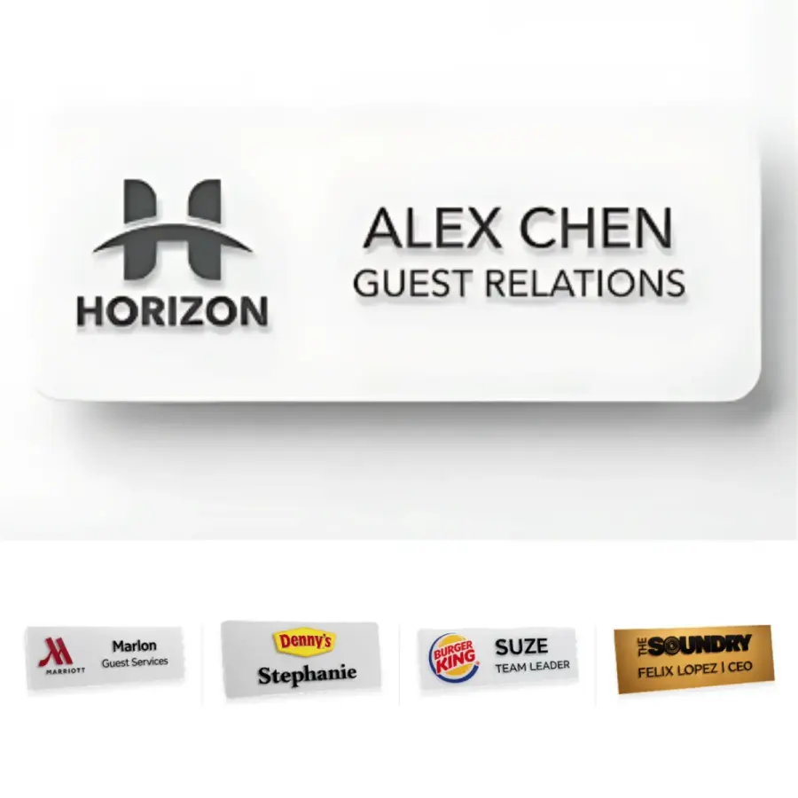 Shadow Printed Name Badge