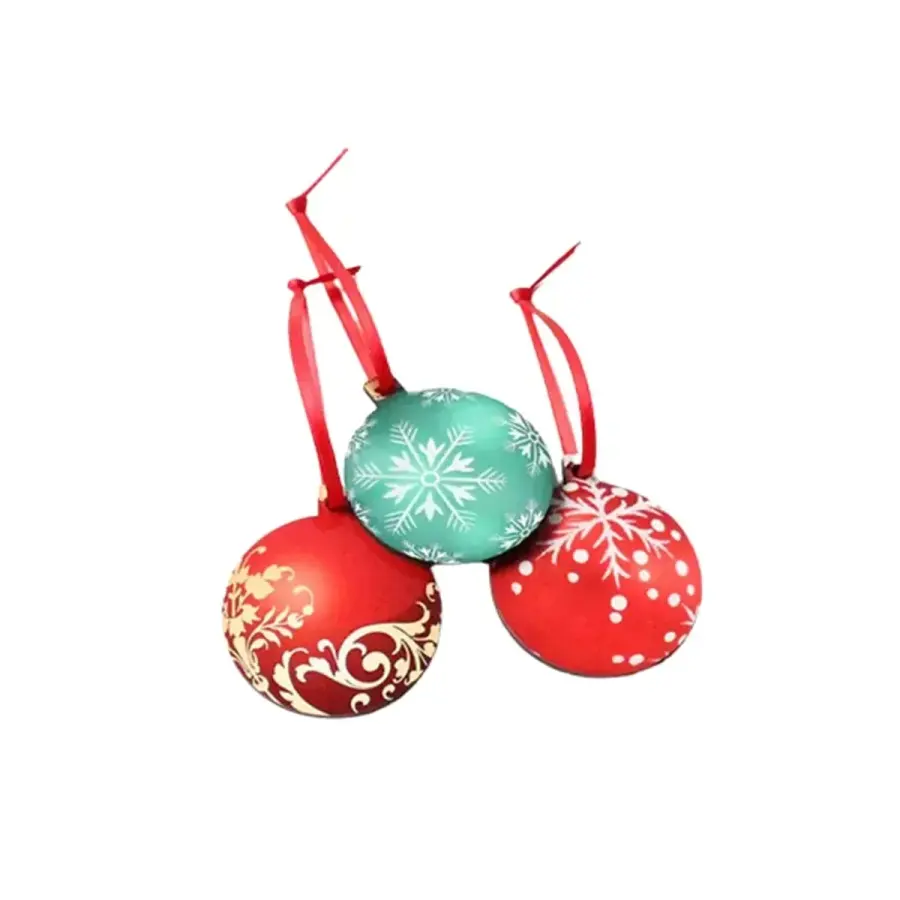 Small Round MDF Christmas Ornament in White
