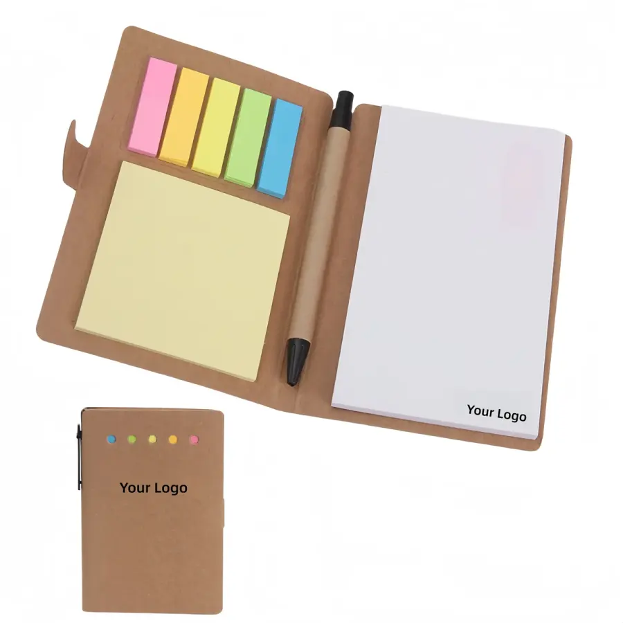 Sticky Note Notebook With Pen 5.91 x 3.94 In