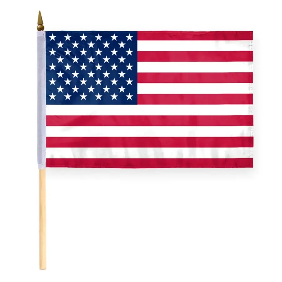 USA Printed Stick Flags - 12" x 18"