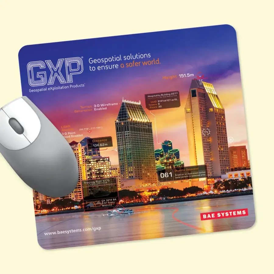 Vynex® Heavy Duty 7.5" x 8" x 1/8" Hard Surface Mouse Pad