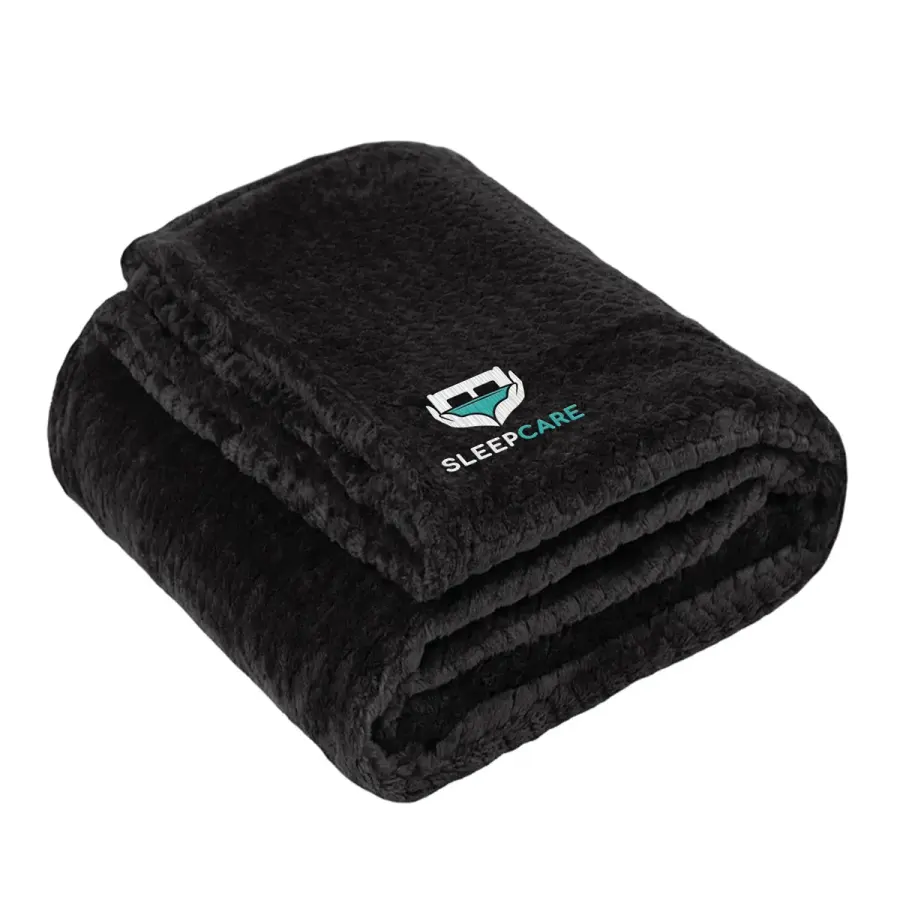 Waffle Teddy Fleece Throw Blanket