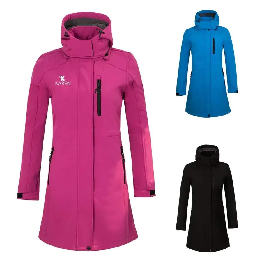 Women's Softshell Long Jacket with Hood