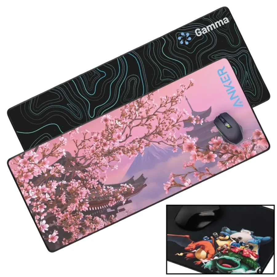 XL Mouse Pad Desk Mat w/Stitched Edges and Sublimation in White