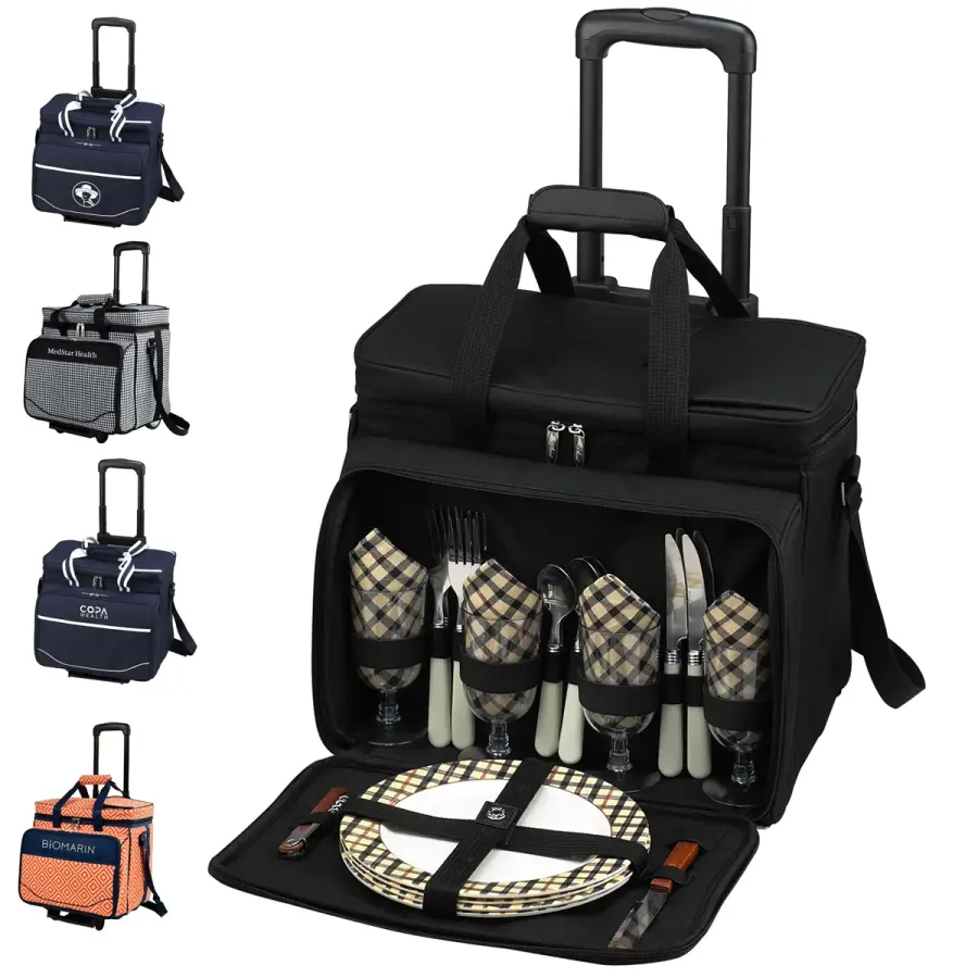 4 Person Rolling Picnic Cooler Set
