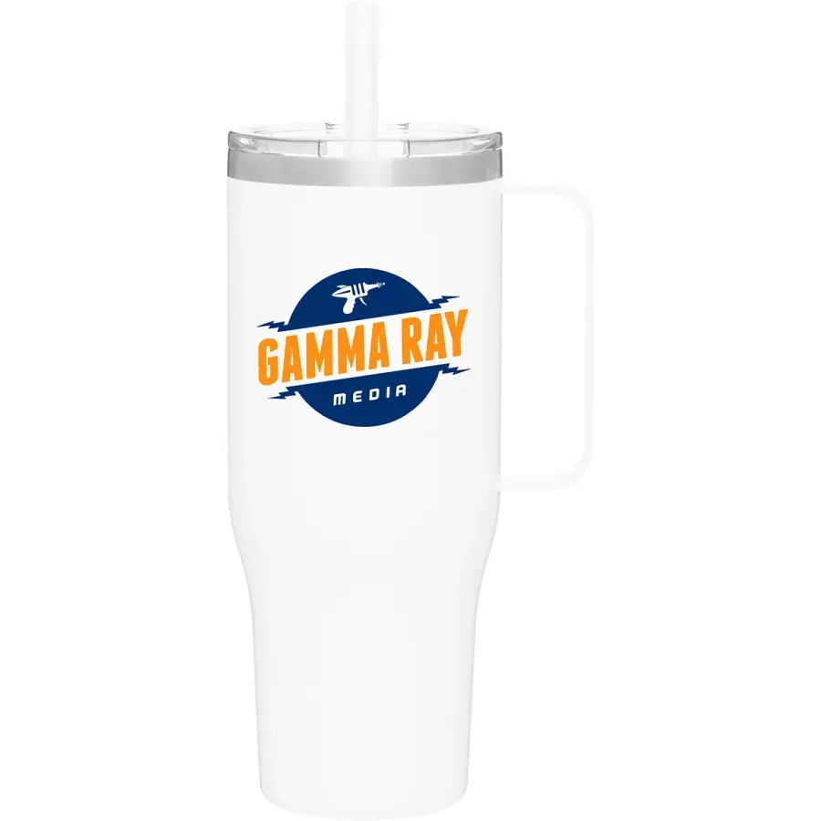 40 oz Denali Stainless Steel Insulated Travel Mug w/Straw