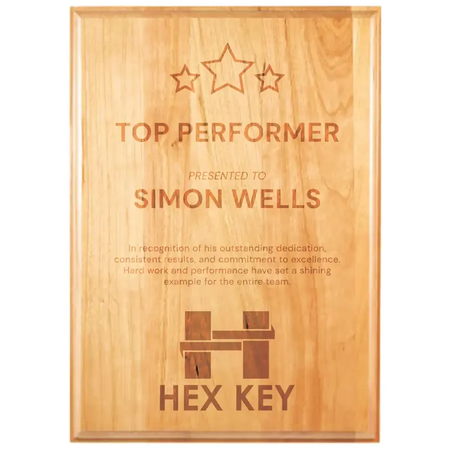 5" x 7" Genuine Cherry Plaque