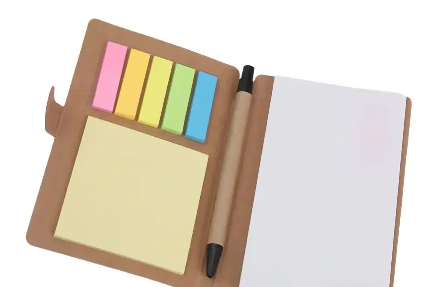 Sticky Note Notebook With Pen 5.91 x 3.94 In