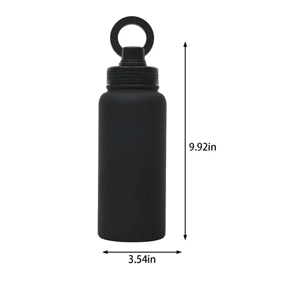 Water Bottle with Magnetic Phone Mount & Sip Straw Lid