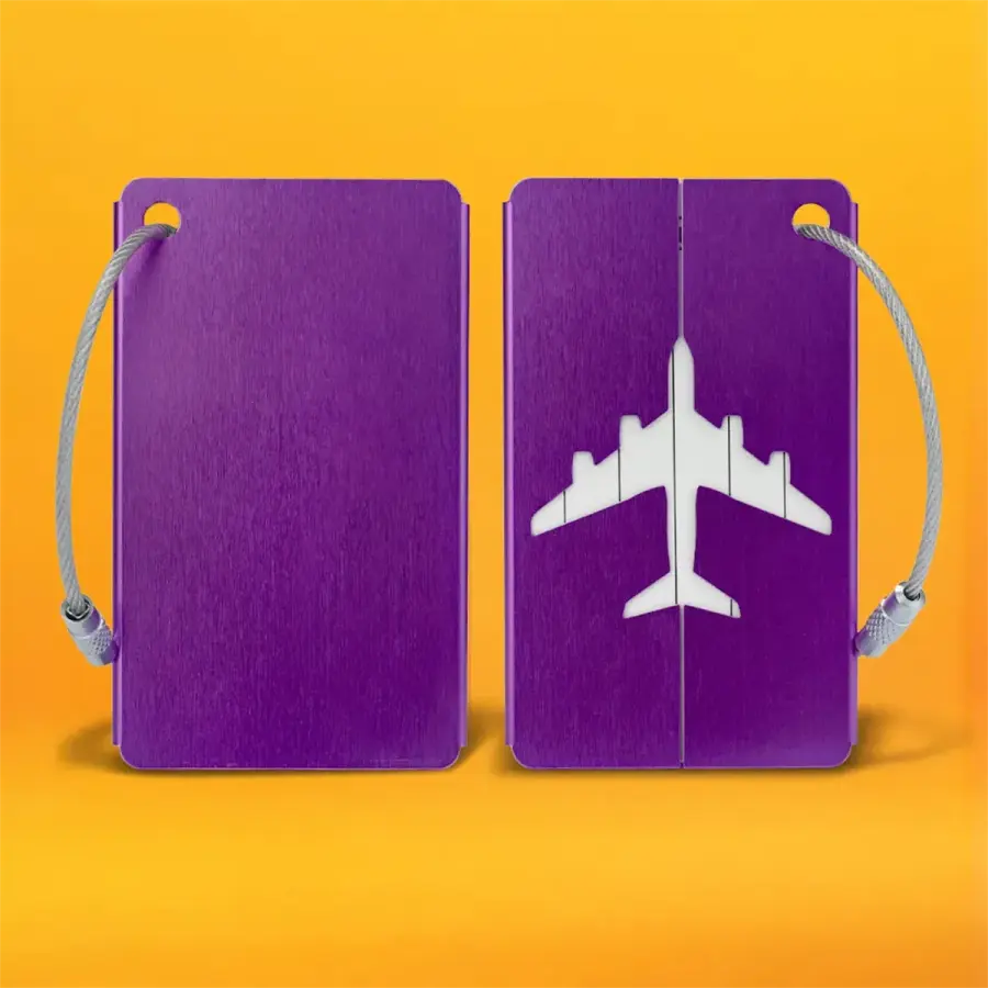 Aluminum Luggage Tags Card Holders with Stainless Steel Loop