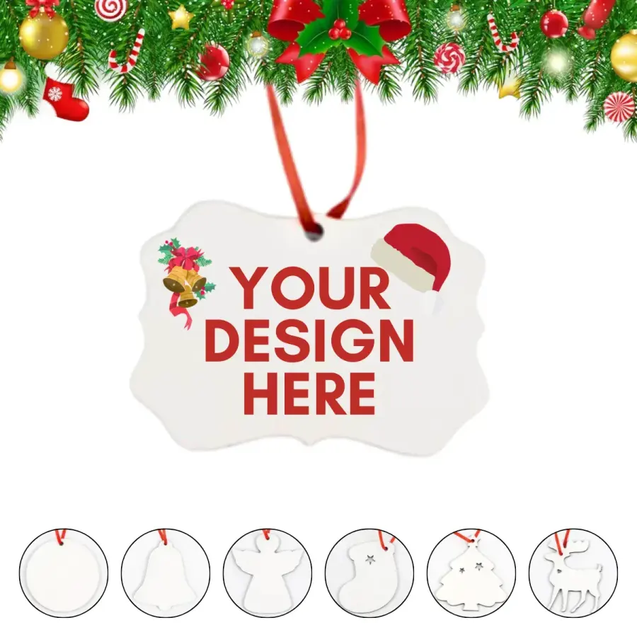DIY Crafting Home Christmas Decor Blanks Hanging Ornament in White