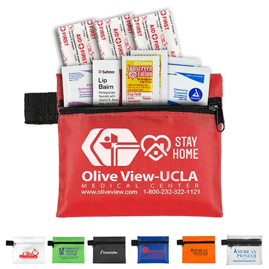 First-Aid Kit w/ 10 Components Zipper Polyester Pouch Paris