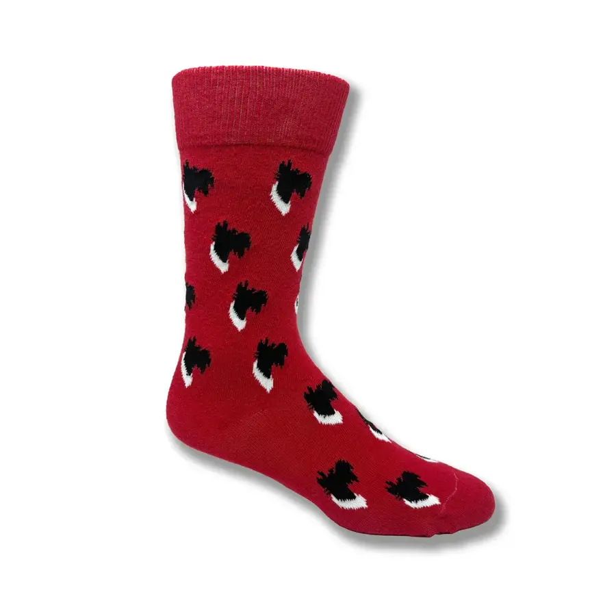 Made in USA Cotton Crew Dress Socks with All Over Design