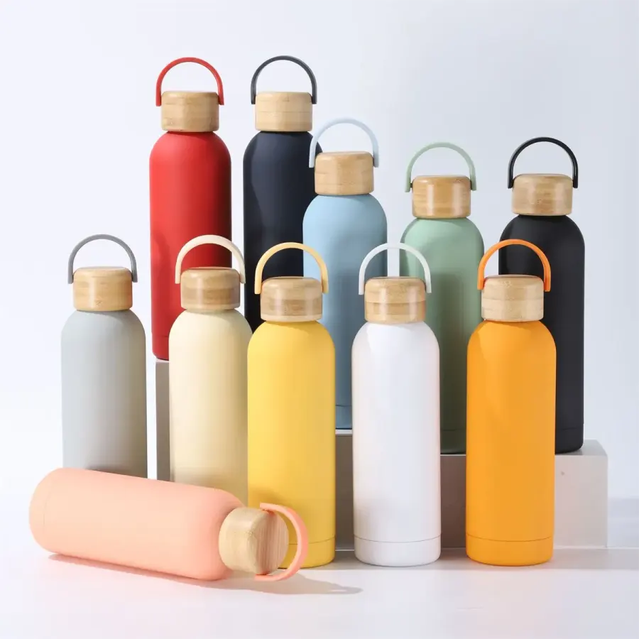 Stainless Steel Bottle with Bamboo Lid