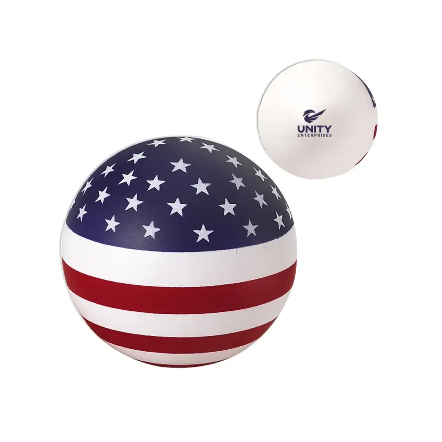 Stars and Stripes Patriotic Round Stress Ball in White