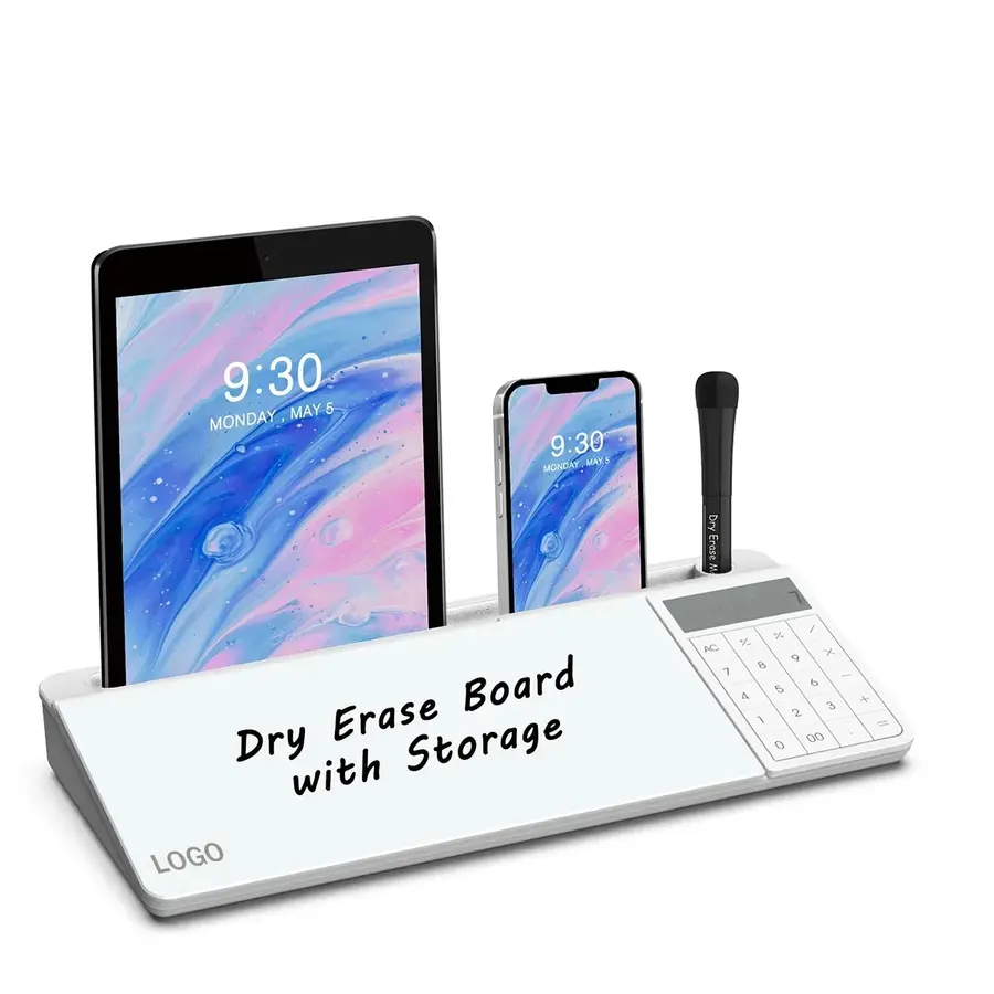Desktop Glass Whiteboard with Calculator