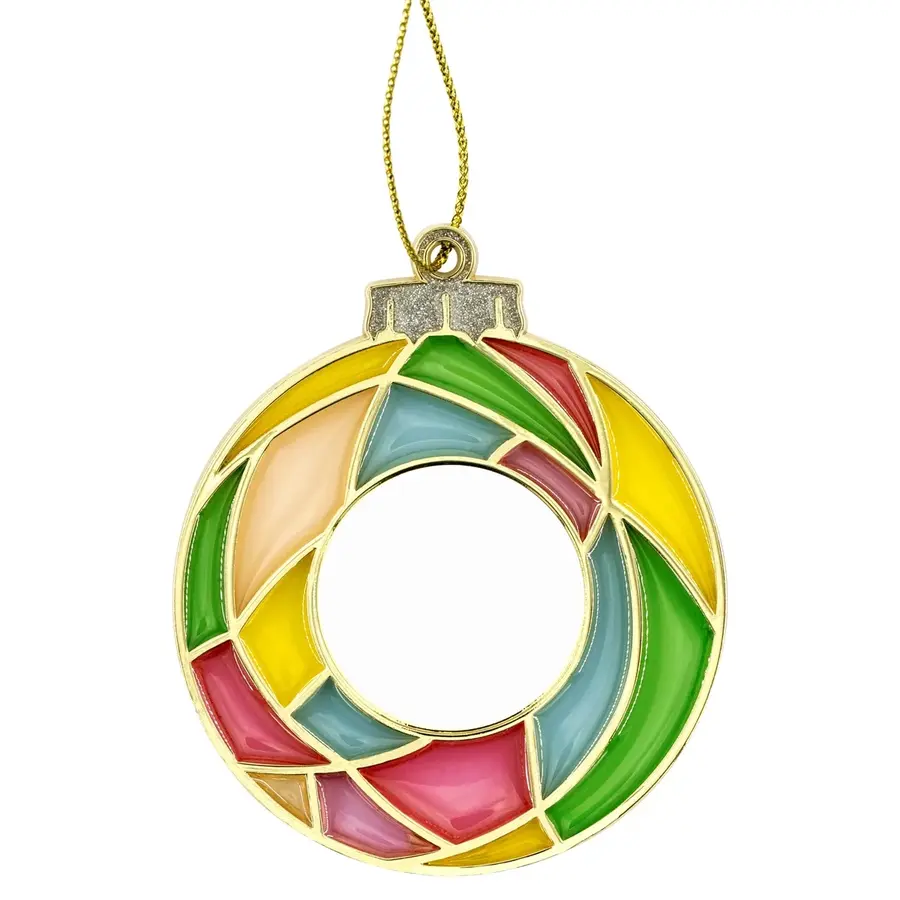 Stained Glass Bulb Christmas Holiday Ornament