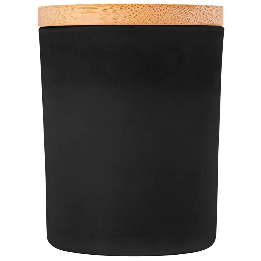 Vanilla-Scented Soy Wax Candle in Glass Jar w/Bamboo Lid