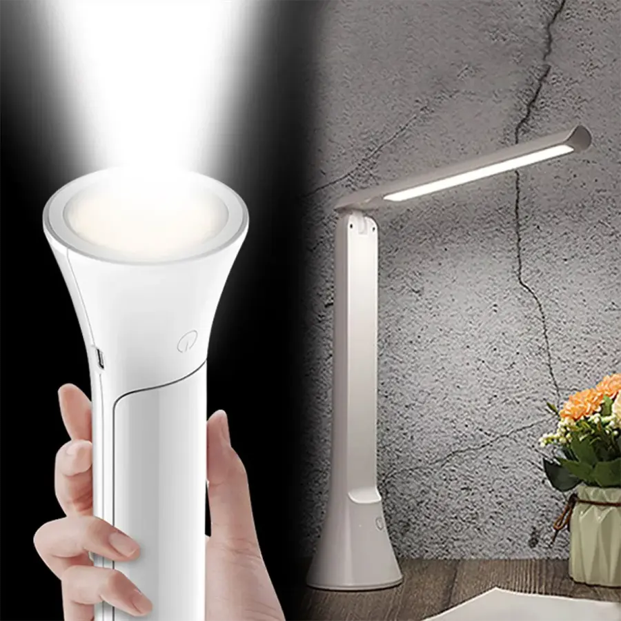 Folding Dimmable LED Light Table Lamp Flashlight Spotlight